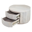 Carolina Classics Christa 2-Drawer Round Wood Coffee Table in Whitewash