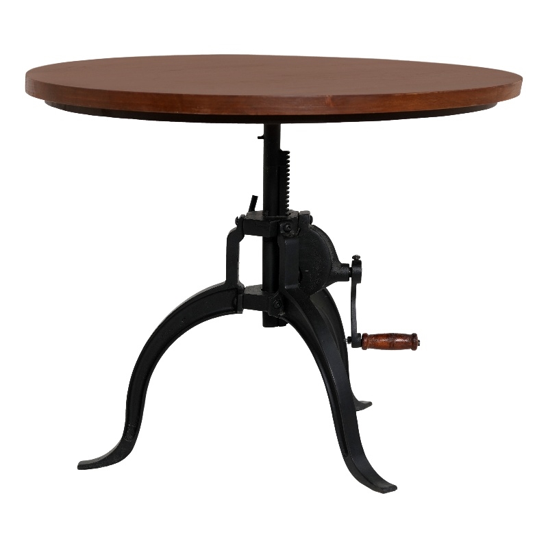Carolina Classics Riley Adjustable Height Wood Coffee Table in Brown/Black