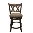 Sussex Deluxe Swivel Barstool - Set of 2 - Rustic - Brown Upholstery