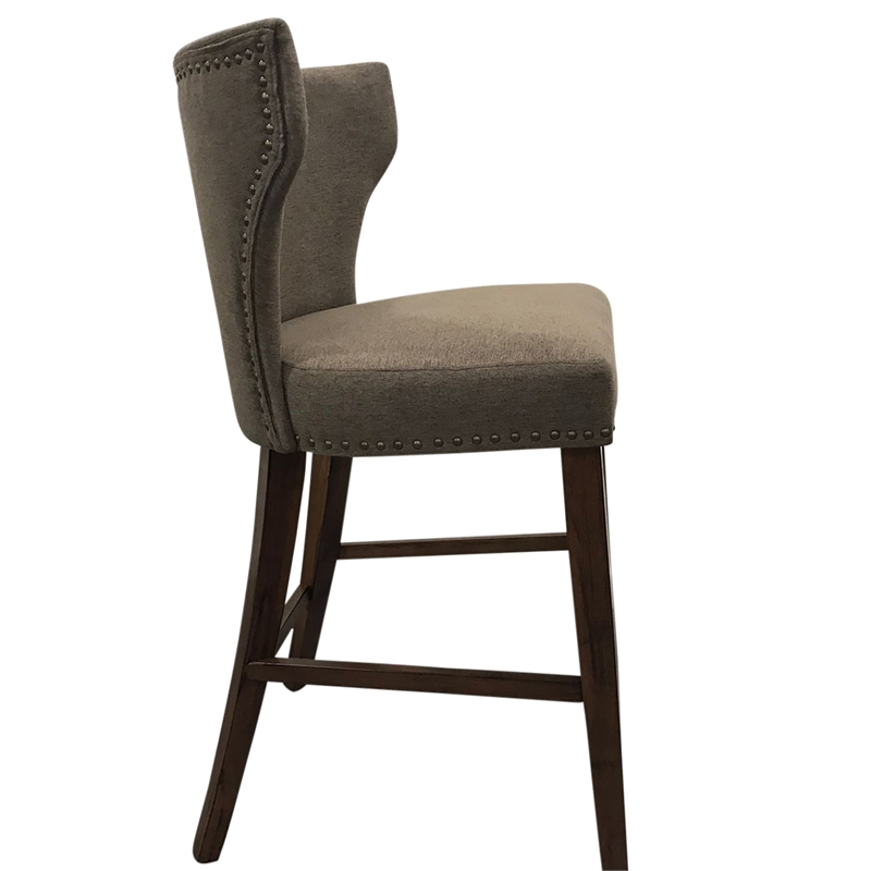 Bianca Upholstered Barstool - Set of 2 - Rustic - Brown Upholstery