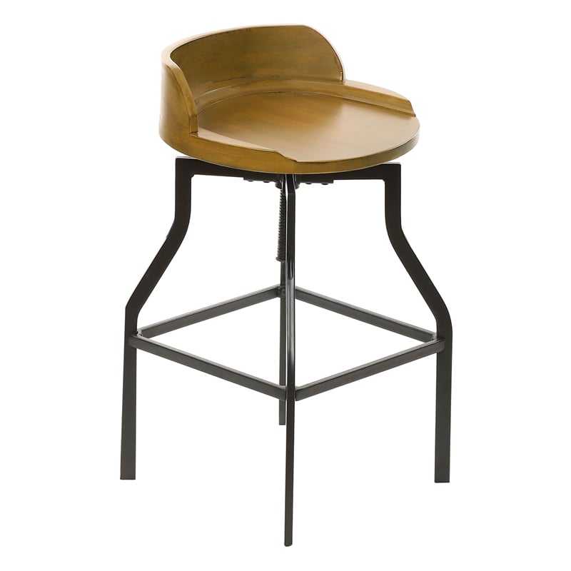 Marais Adjustable Barstool - Harvest Oak/Black