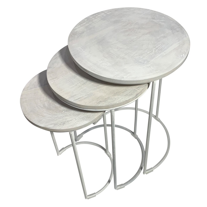 Mackintosh Round Nesting Tables - Whitewash