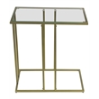 Serena End Table - Clear Glass - Antique Gold