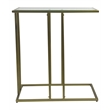 Serena End Table - Clear Glass - Antique Gold