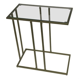 Serena End Table - Clear Glass - Antique Gold
