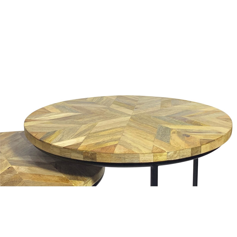Mackintosh Round Nesting Tables - Natural Inlay/Black