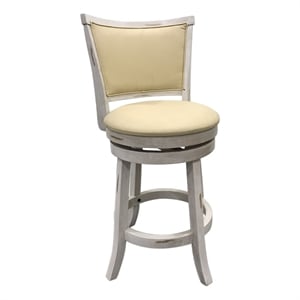 Beckett Upholstered Swivel Seat Barstool - Set of 2 - Sand - Cream Upholstery