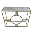 Marshall Console Table - White Marble - Antique Gold