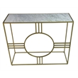 Marshall Console Table - White Marble - Antique Gold