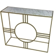 Marshall Console Table - White Marble - Antique Gold