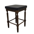 Biltmore Saddle Barstool - Set of 2 - Rustic - Black Upholstery