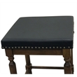 Biltmore Saddle Barstool - Set of 2 - Rustic - Black Upholstery