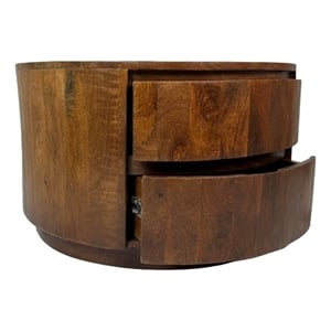 Christa 2-Drawer 30&quot Round Coffee Table - Chestnut
