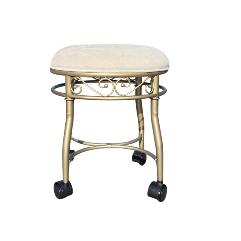 Victorian Vanity Stool - Silver