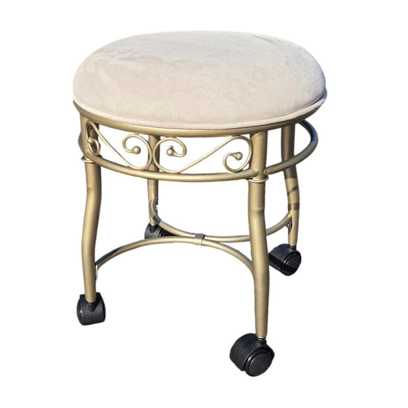 Victorian Vanity Stool - Silver