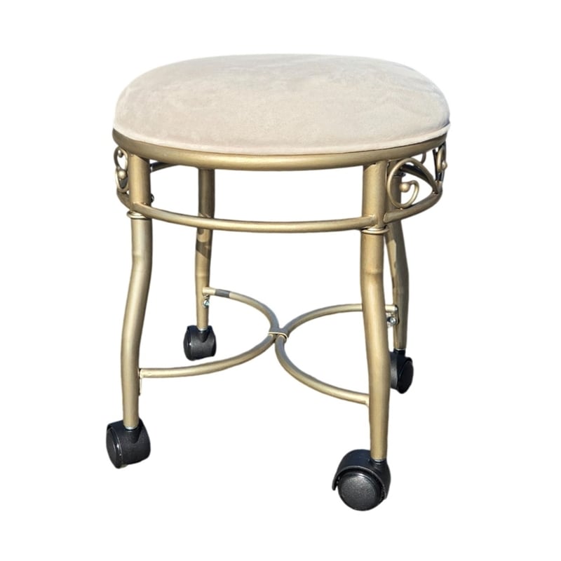 Victorian Vanity Stool - Silver
