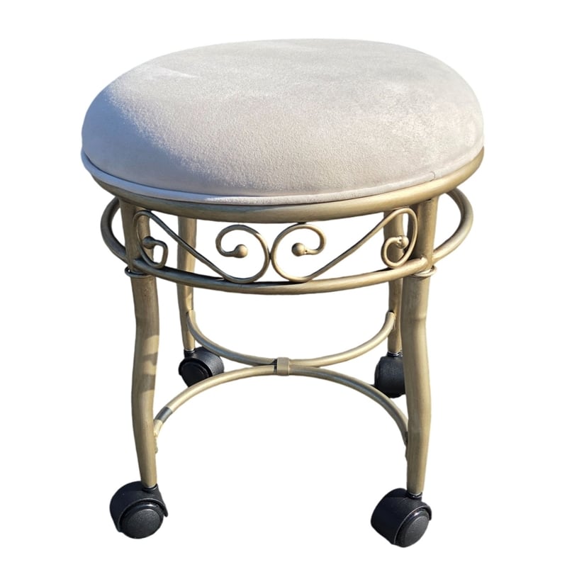Victorian Vanity Stool - Silver