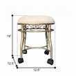 Victorian Vanity Stool - Silver