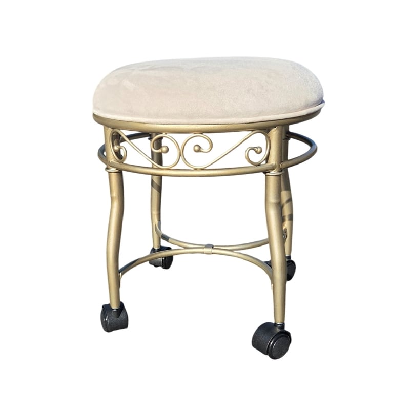 Victorian Vanity Stool - Silver