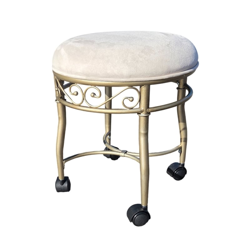 Victorian Vanity Stool - Silver