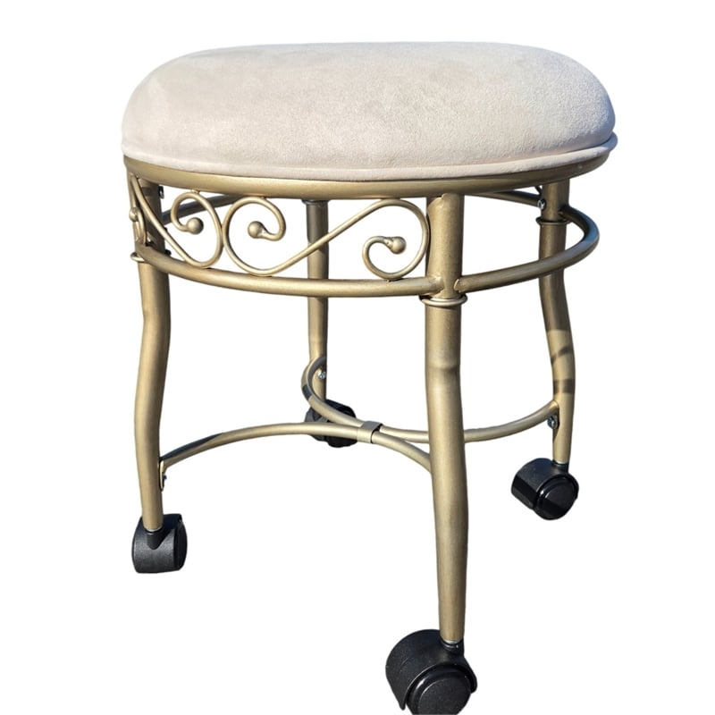 Victorian Vanity Stool - Silver
