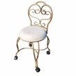 Victorian Vanity Stool with Back - Bronze
