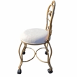 Victorian Vanity Stool with Back - Bronze