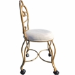 Victorian Vanity Stool with Back - Bronze