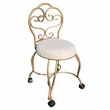 Victorian Vanity Stool with Back - Bronze