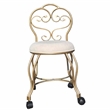 Victorian Vanity Stool with Back - Bronze