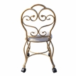 Victorian Vanity Stool with Back - Bronze