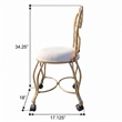 Victorian Vanity Stool with Back - Bronze