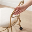 Victorian Vanity Stool with Back - Bronze