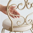 Victorian Vanity Stool with Back - Silver