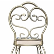 Victorian Vanity Stool with Back - Silver