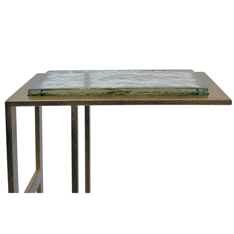 Carolina Castella C-End Table in Antique Brass