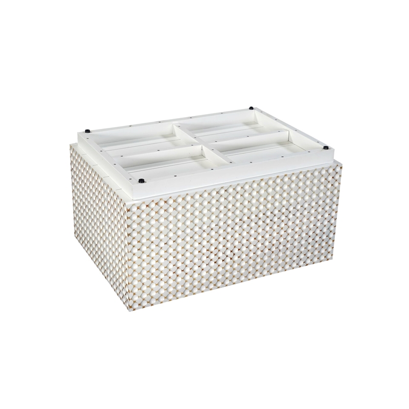Carolina Dimple Rectangular Coffee Table in Whitewash