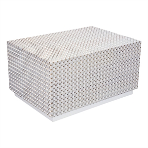 Carolina Dimple Rectangular Coffee Table in Whitewash