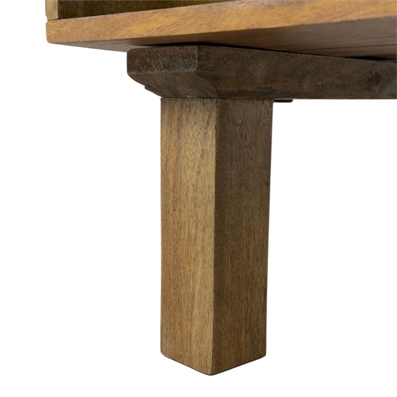 Carolina Haven Dual-Compartment Coffee Table in Blonde Acacia