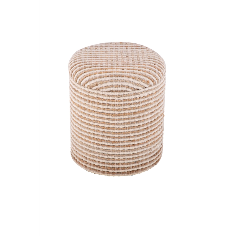 Carolina Handwoven Heracles Cotton Jute Stripe Storage Ottoman