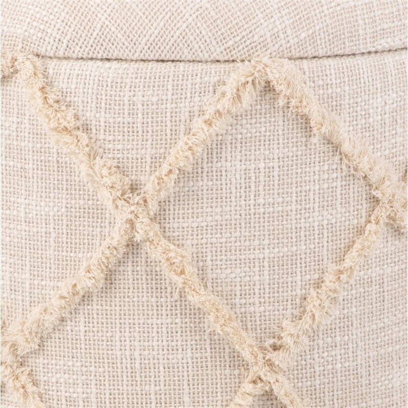 Carolina Handwoven Eros X Solid Fabric Storage Ottoman