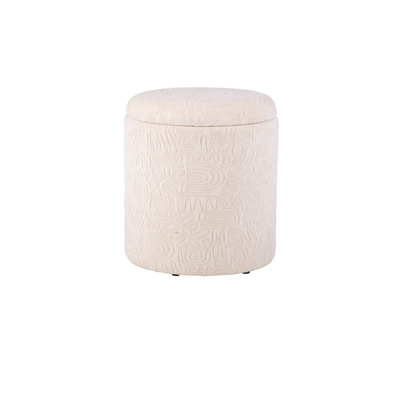 Carolina Handwoven Hermes Solid Fabric Storage Ottoman