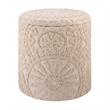 Carolina Handwoven Helios Cream Sunburst Storage Ottoman