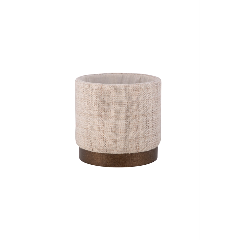 Carolina Handwoven Boreas Hammered Metal Storage Ottoman