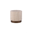 Carolina Handwoven Boreas Hammered Metal Storage Ottoman