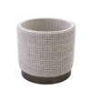 Carolina Handwoven Kratus Hammered Metal Storage Ottoman
