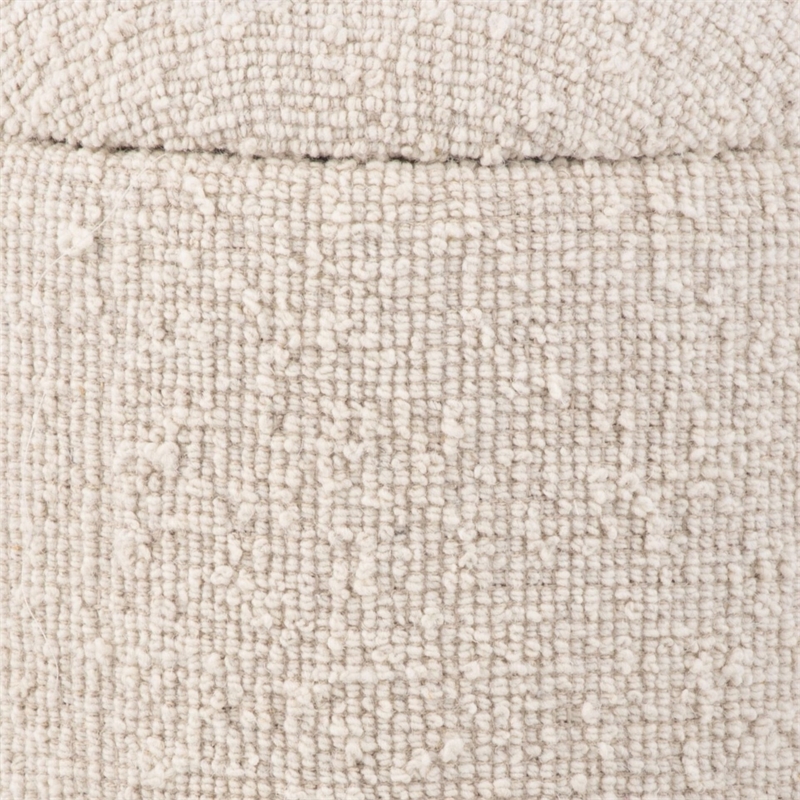 Carolina Handwoven Hestia Round Wood Base Storage Ottoman