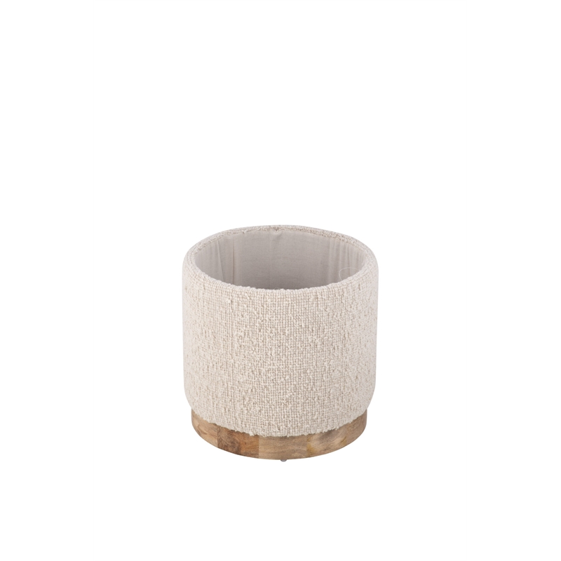 Carolina Handwoven Hestia Round Wood Base Storage Ottoman