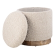 Carolina Handwoven Hestia Round Wood Base Storage Ottoman