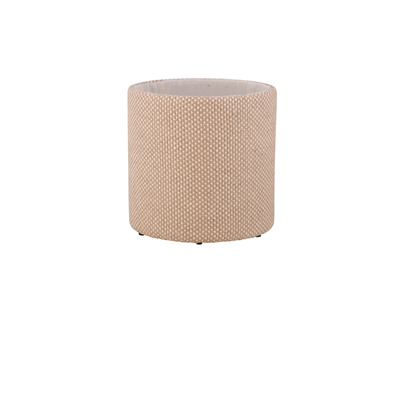 Carolina Handwoven Zeus Jute Check Wood Top Storage Ottoman